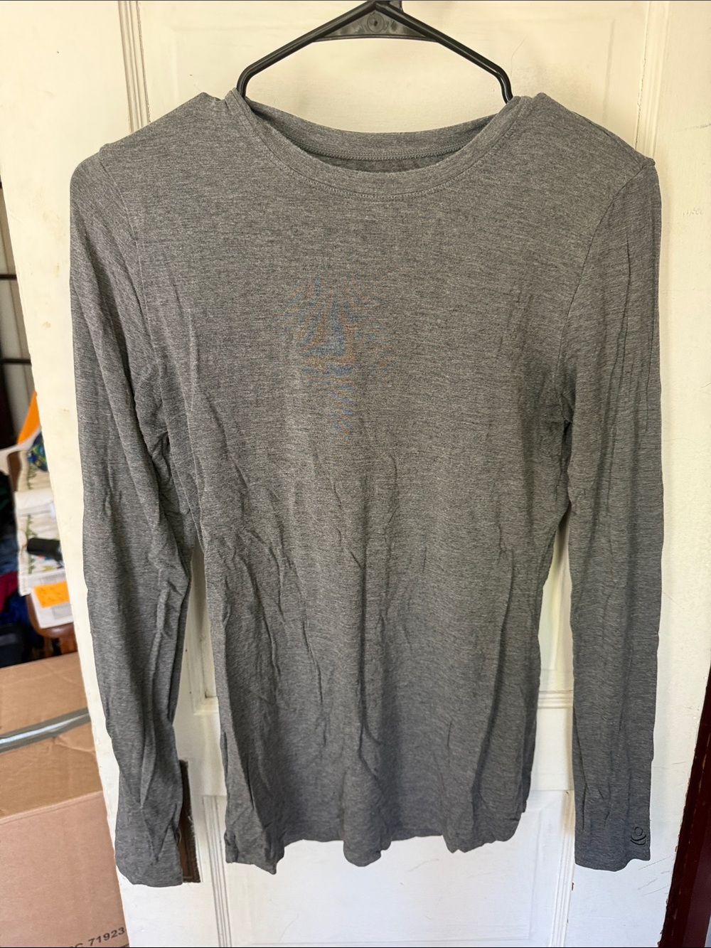 Cuddl Duds Long Sleeve Tee - Heather Gray